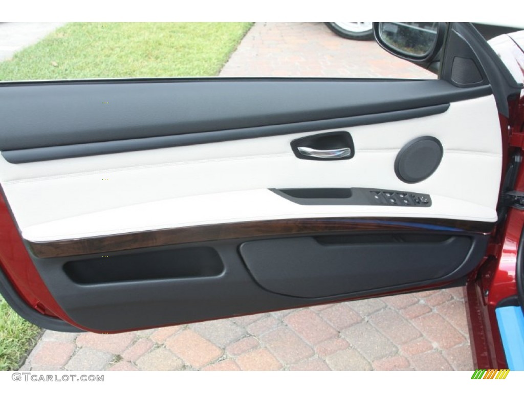 2012 BMW 3 Series 335i Convertible Oyster/Black Door Panel Photo #55763885
