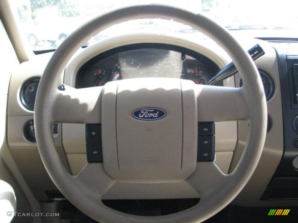 2006 Ford F150 Lariat SuperCrew 4x4 Tan Steering Wheel Photo #55764729