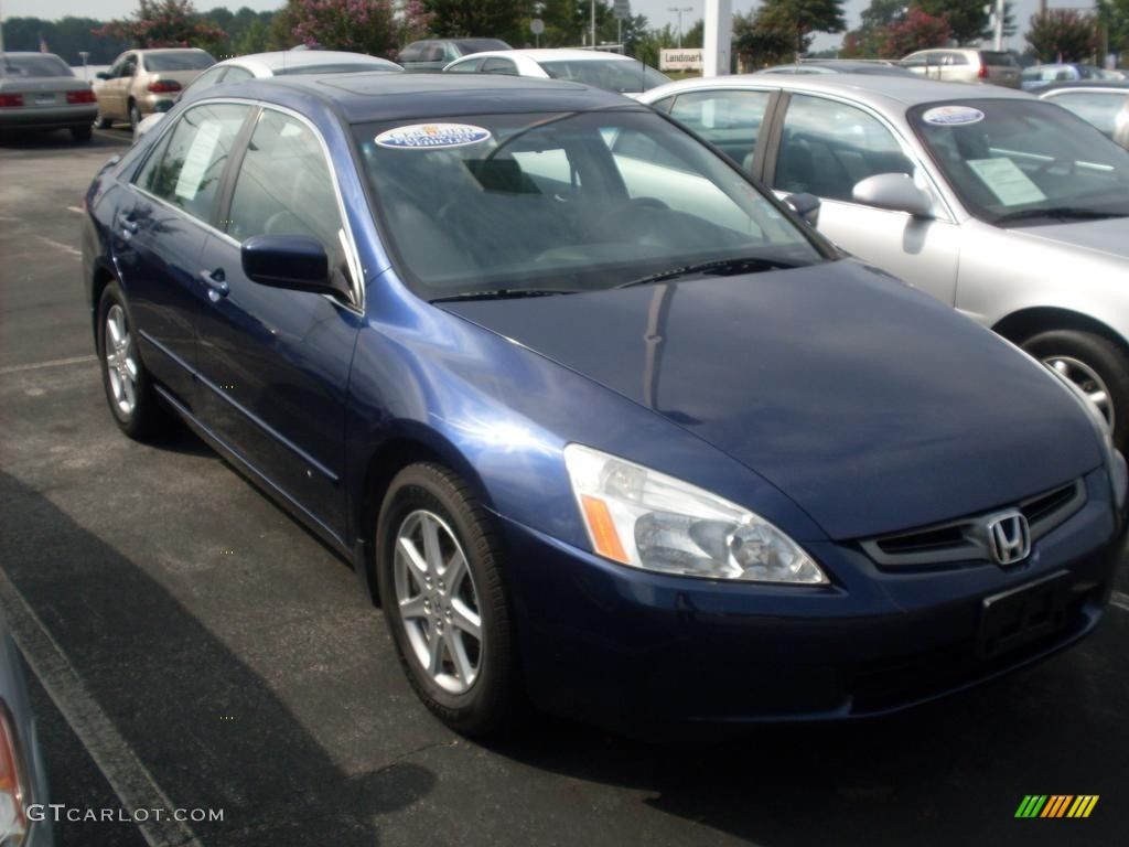 2003 Accord EX V6 Sedan - Eternal Blue Pearl / Gray photo #3