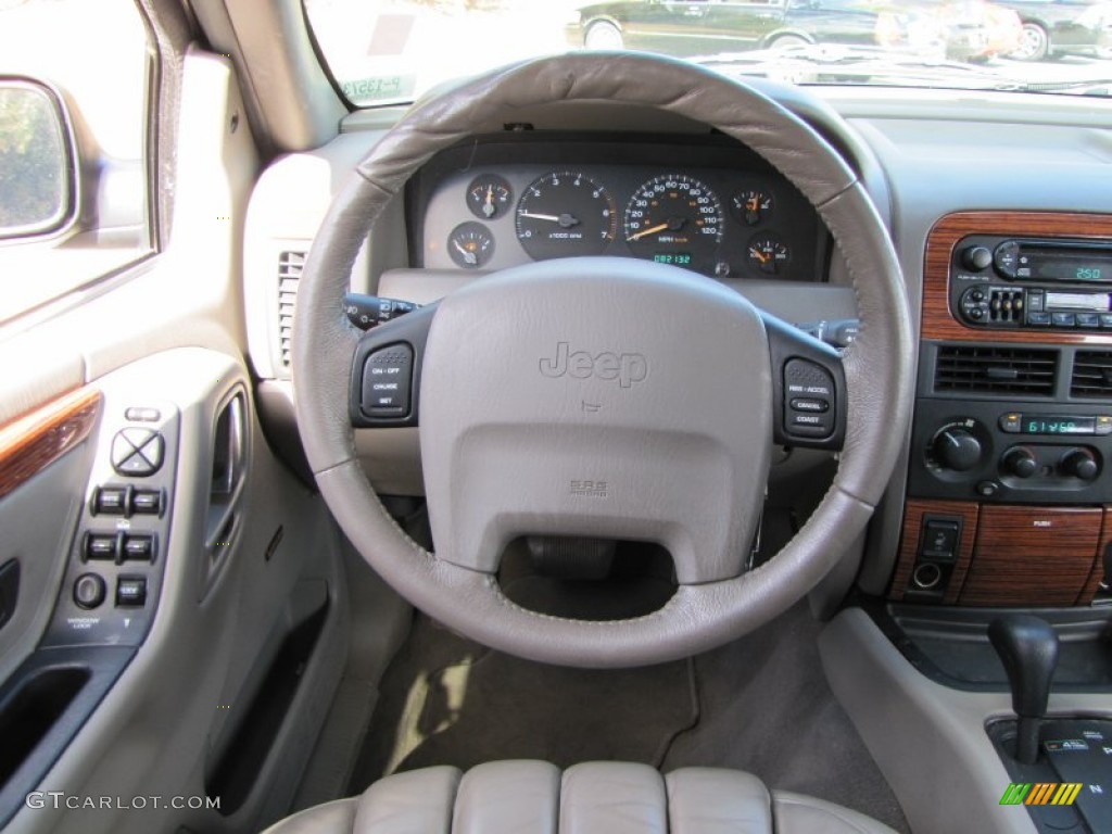 1999 Jeep Grand Cherokee Limited 4x4 Taupe Steering Wheel Photo #55765599