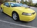 2001 Zinc Yellow Metallic Ford Mustang GT Coupe  photo #4