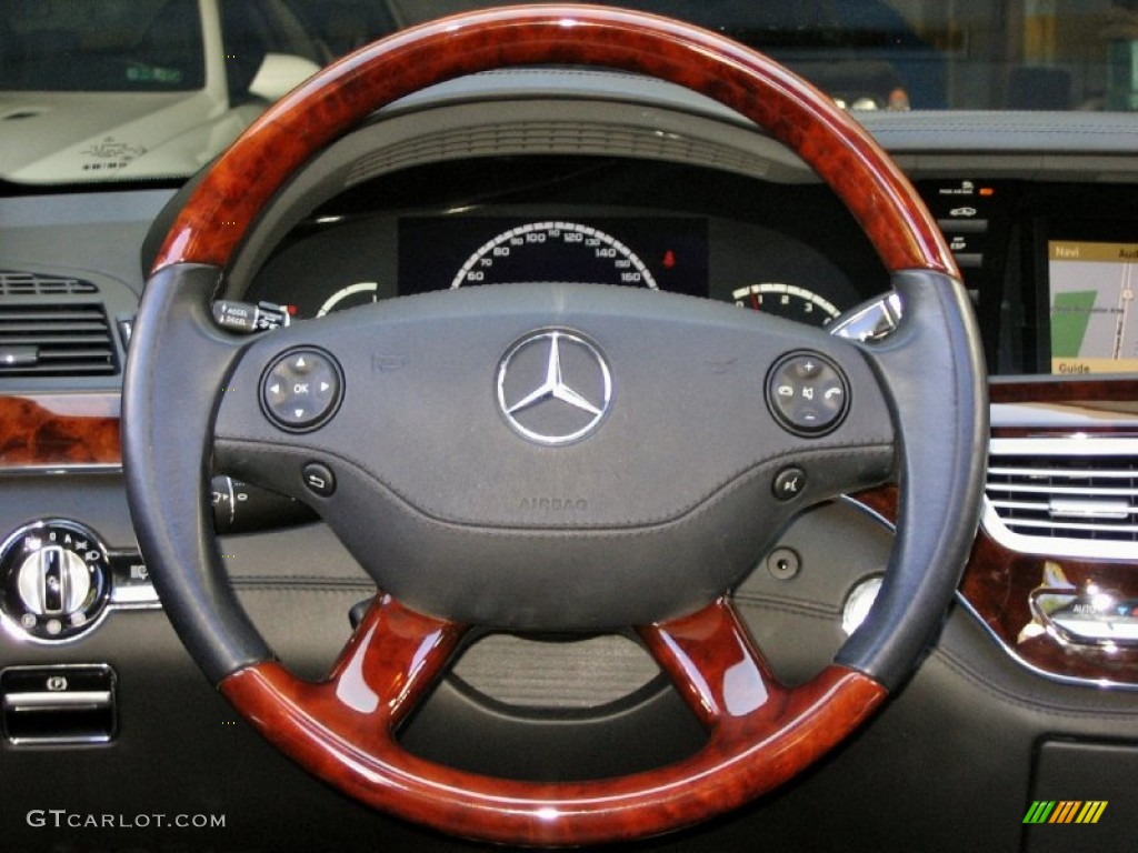 2007 Mercedes-Benz S 65 AMG Sedan Black Steering Wheel Photo #55766860