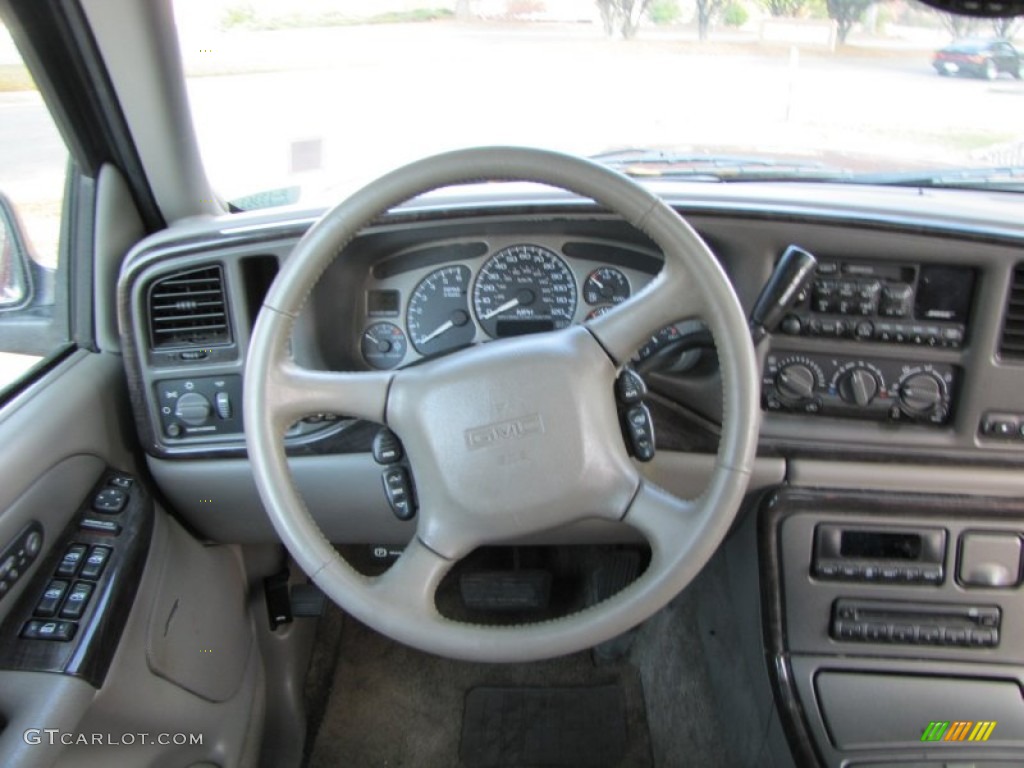 2002 GMC Yukon Denali AWD Stone Gray Steering Wheel Photo #55767294
