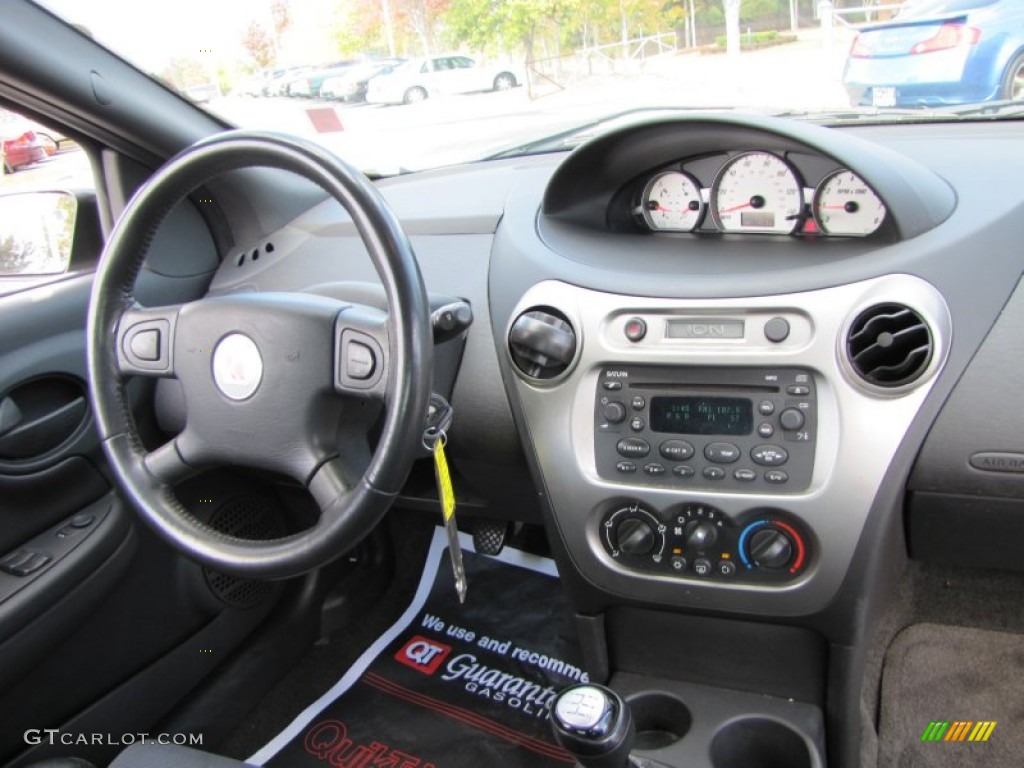 2004 Saturn ION Red Line Quad Coupe Red Line Black/Blue Dashboard Photo #55768226