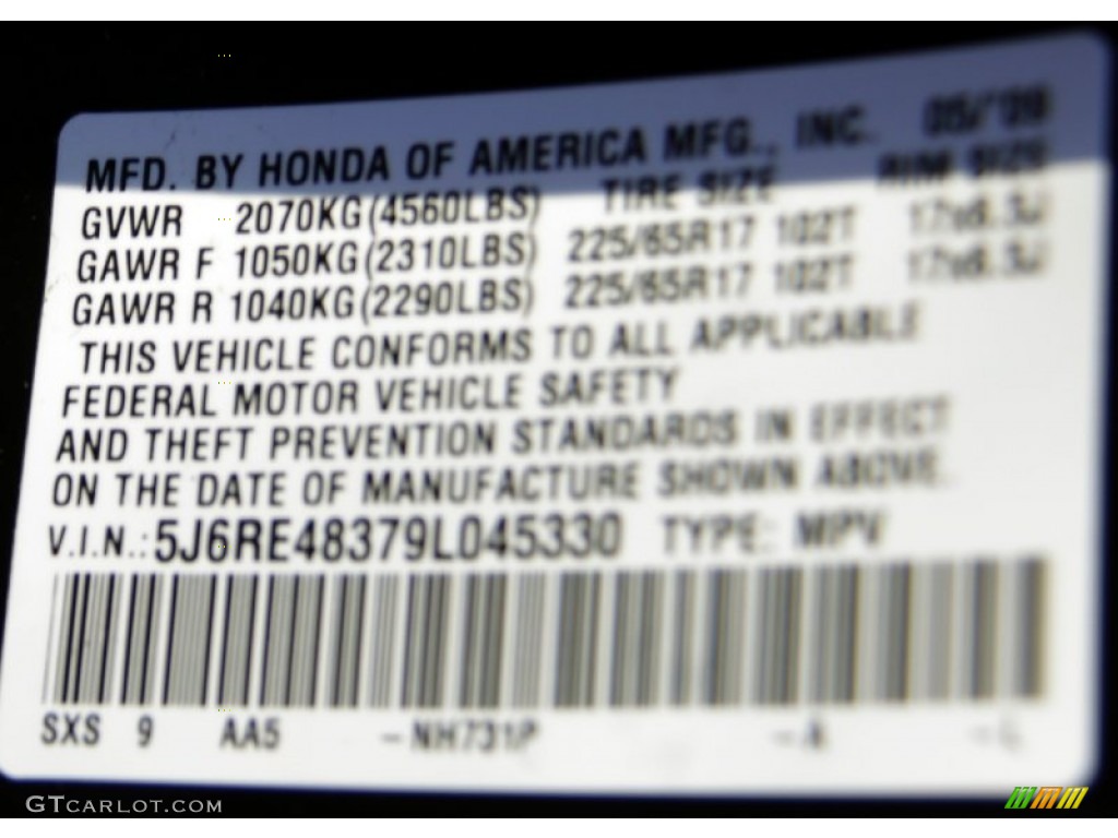 2009 CR-V LX 4WD - Crystal Black Pearl / Black photo #25