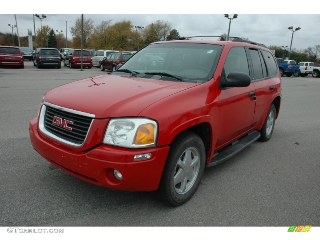 2002 Envoy SLE 4x4 - Fire Red / Medium Pewter photo #3