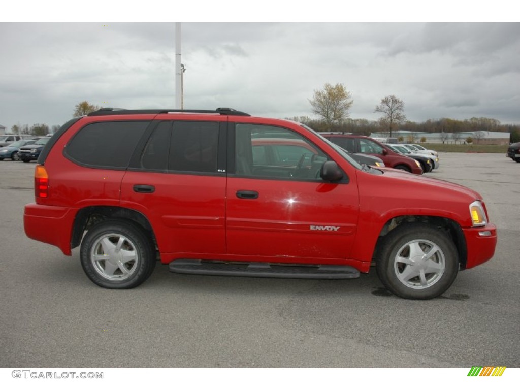 2002 Envoy SLE 4x4 - Fire Red / Medium Pewter photo #14