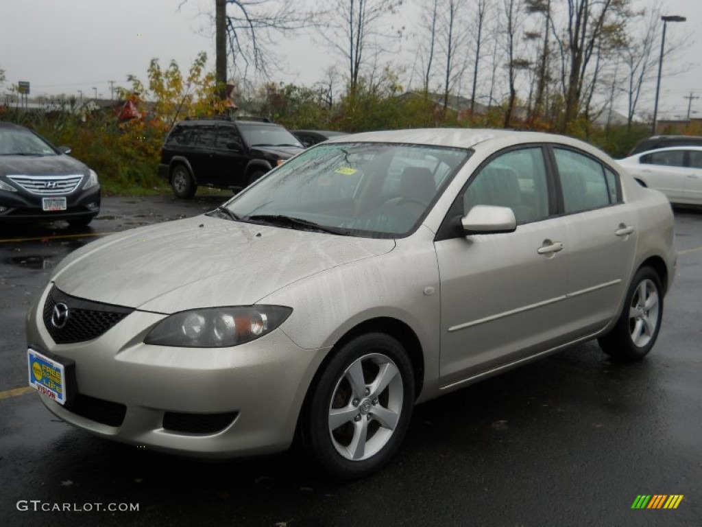 2004 MAZDA3 i Sedan - Shimmering Sand Mica / Beige photo #1