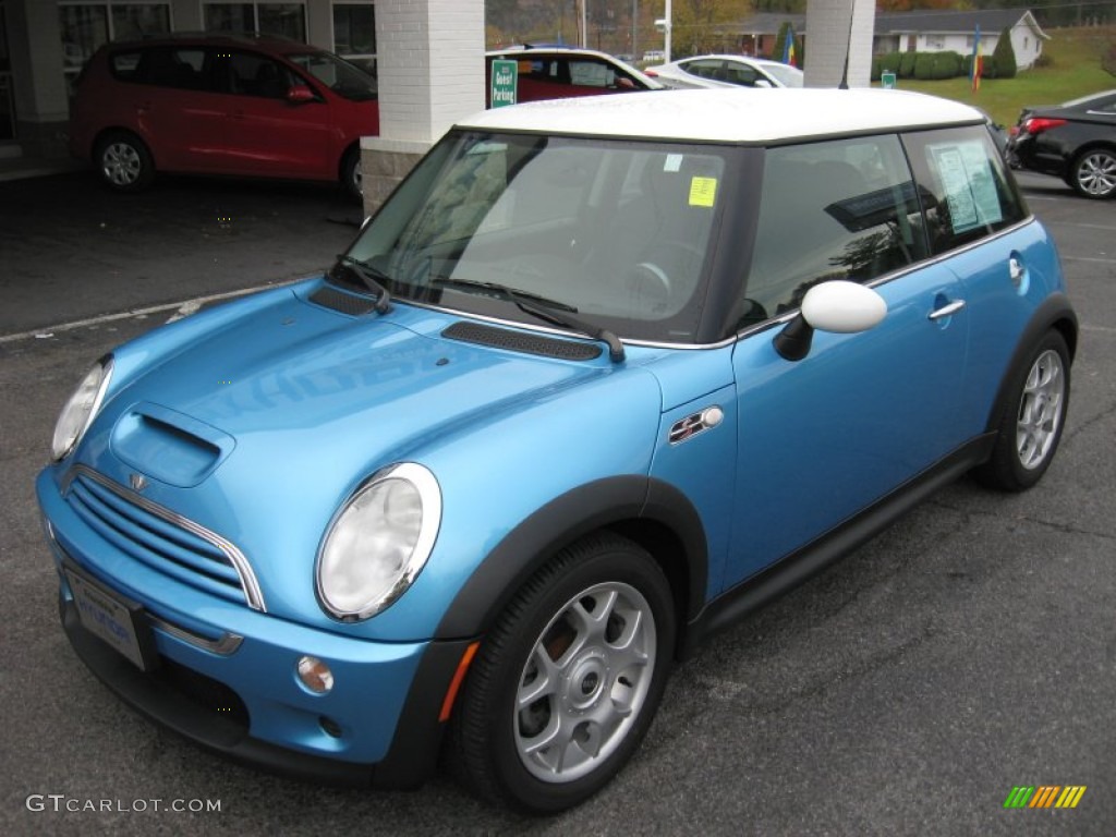 2004 Cooper S Hardtop - Electric Blue Metallic / Panther Black photo #2