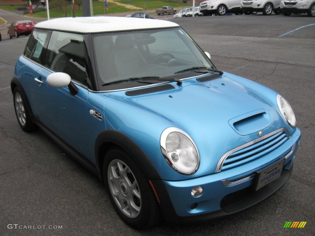 2004 Cooper S Hardtop - Electric Blue Metallic / Panther Black photo #4