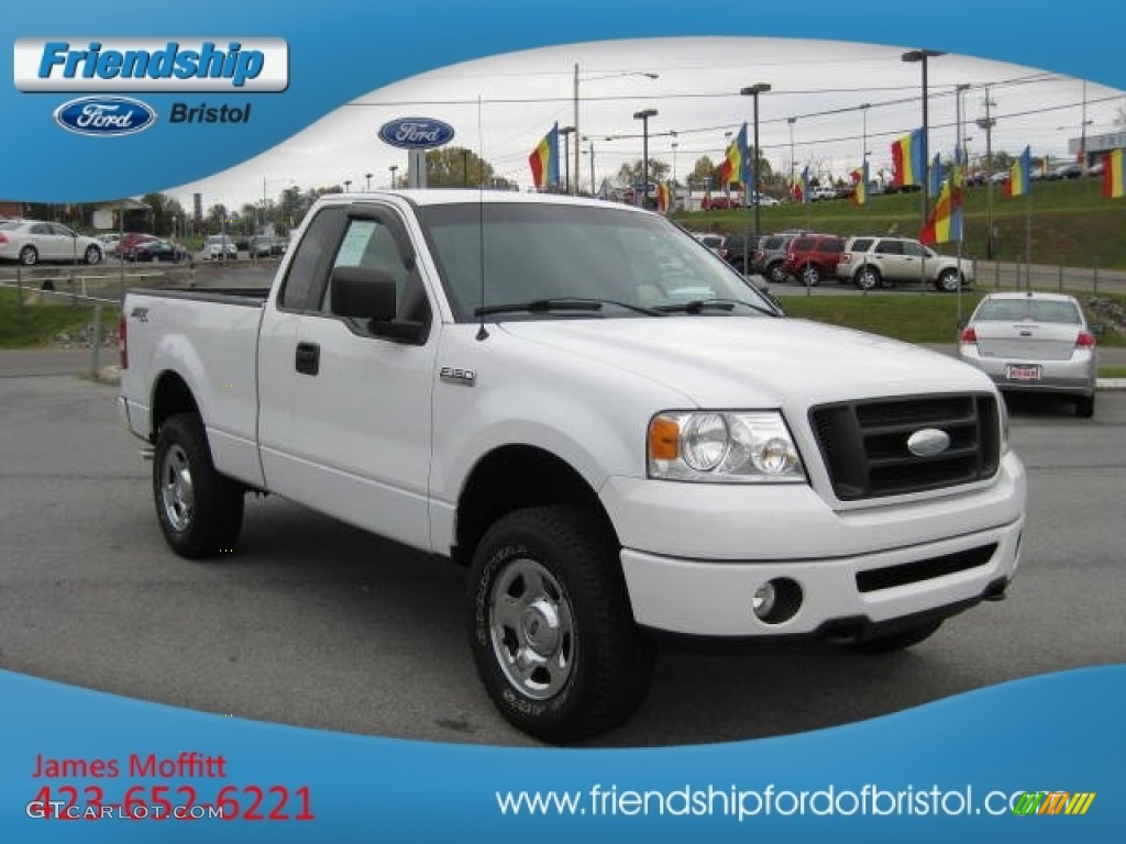 2006 F150 STX Regular Cab 4x4 - Oxford White / Medium Flint photo #4