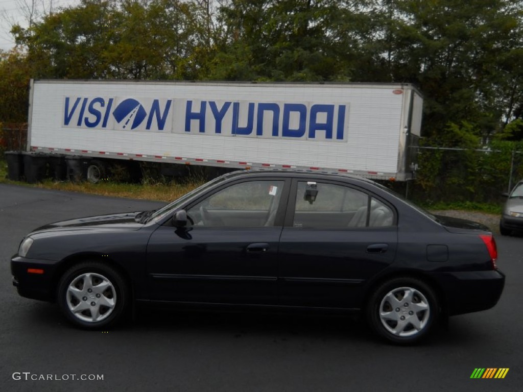 2006 Elantra GLS Sedan - Ebony Black / Gray photo #14