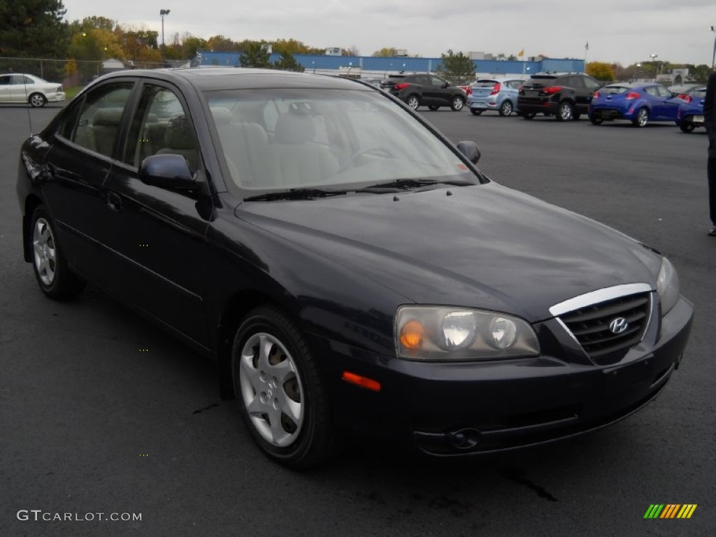2006 Elantra GLS Sedan - Ebony Black / Gray photo #18