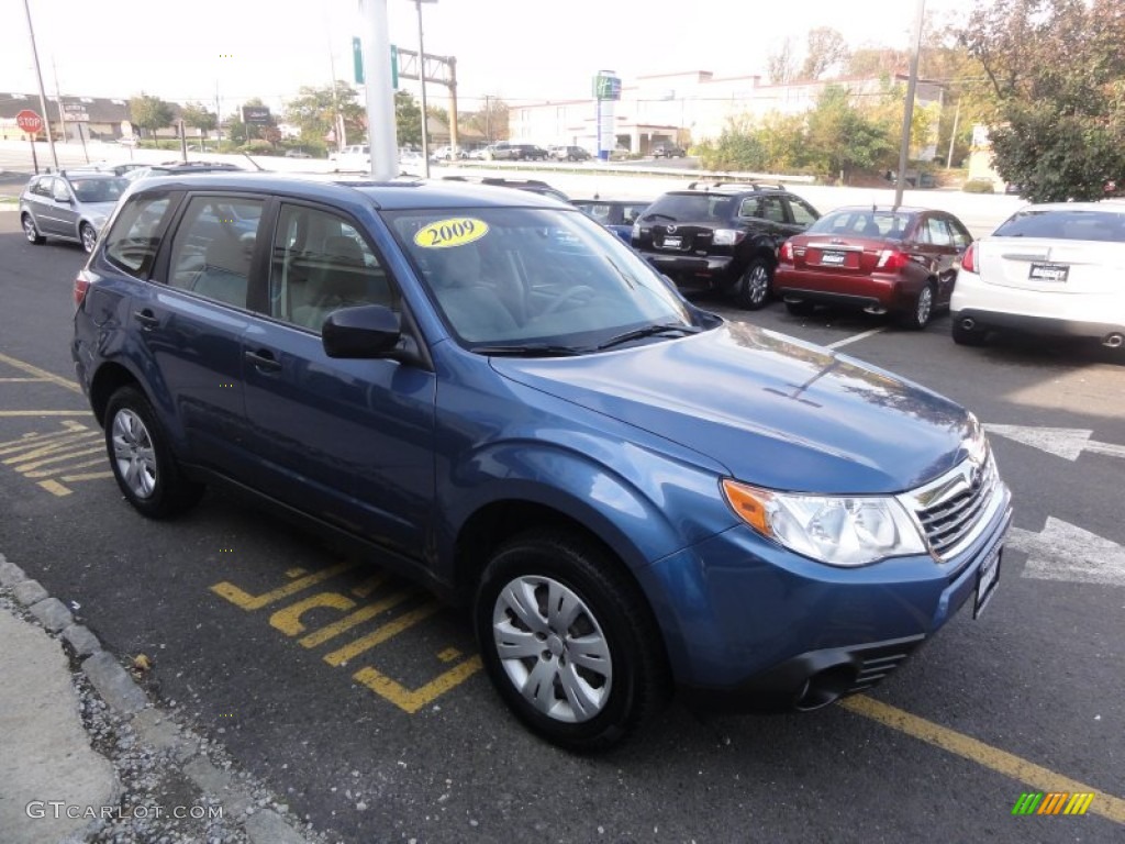 2009 Forester 2.5 X - Newport Blue Pearl / Platinum photo #10