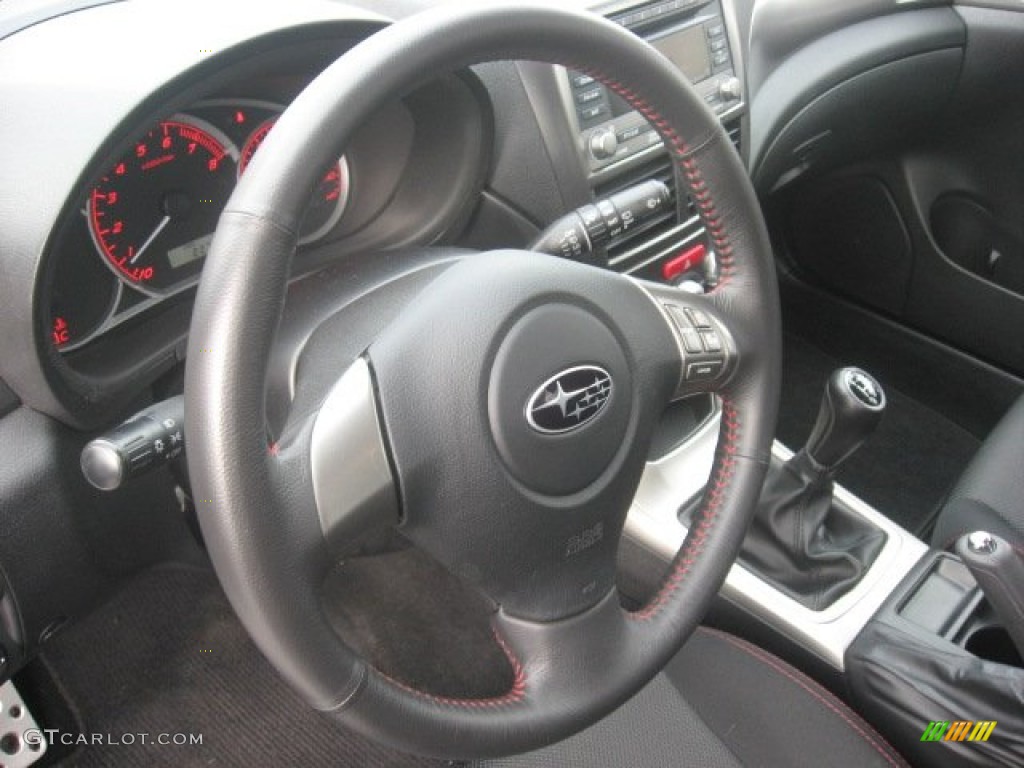 2010 Subaru Impreza WRX Wagon Carbon Black Steering Wheel Photo #55781798