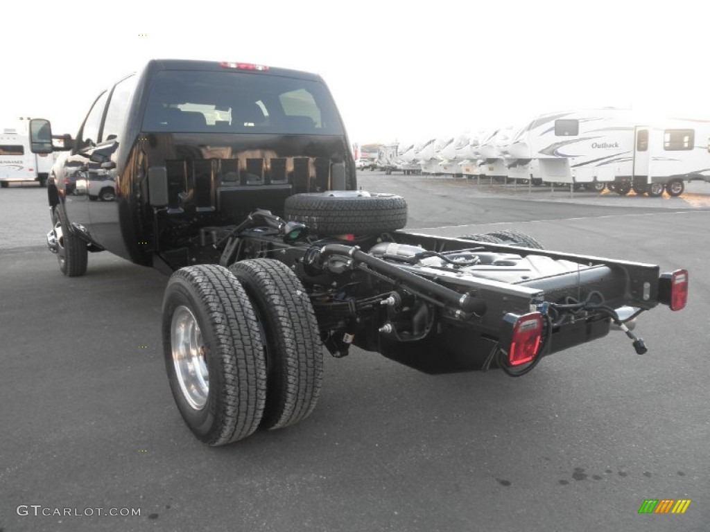 Onyx Black 2012 GMC Sierra 3500HD SLE Crew Cab 4x4 Chassis Exterior Photo #55786109
