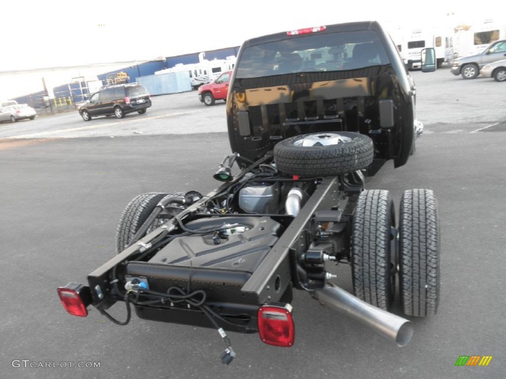 Onyx Black 2012 GMC Sierra 3500HD SLE Crew Cab 4x4 Chassis Exterior Photo #55786118