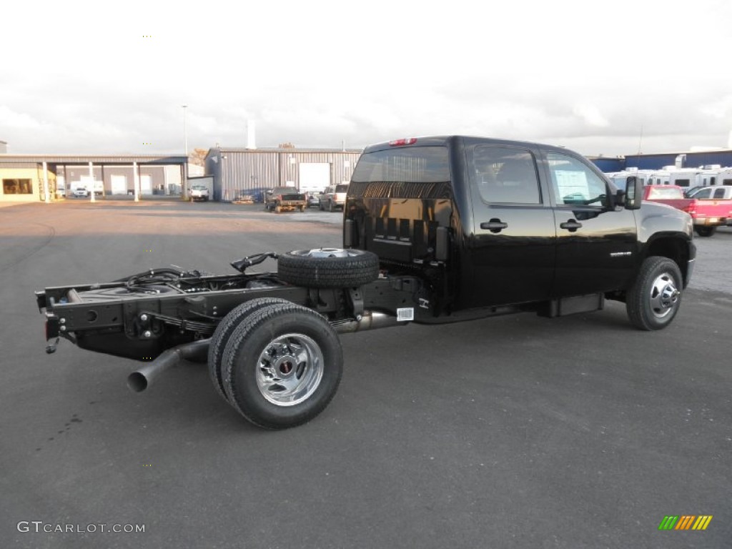 Onyx Black 2012 GMC Sierra 3500HD SLE Crew Cab 4x4 Chassis Exterior Photo #55786163