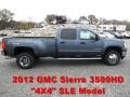 2012 Stealth Gray Metallic GMC Sierra 3500HD SLE Crew Cab 4x4 Dually  photo #1