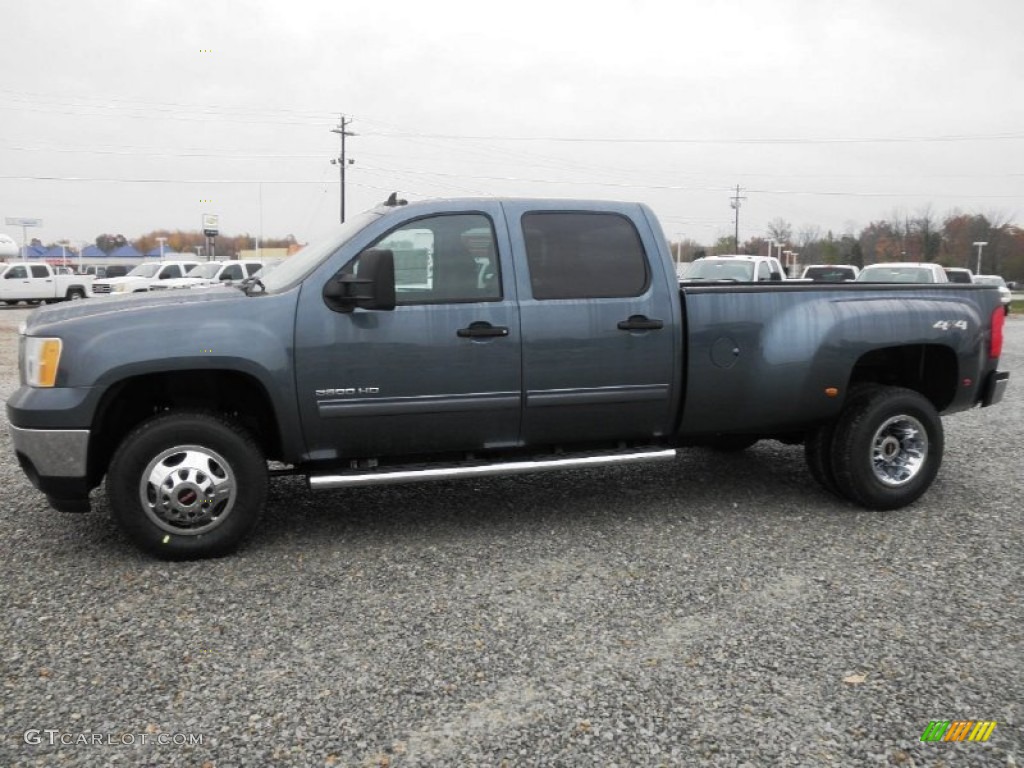 Stealth Gray Metallic 2012 GMC Sierra 3500HD SLE Crew Cab 4x4 Dually Exterior Photo #55787060