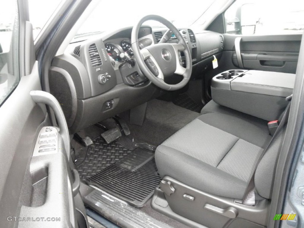 Ebony Interior 2012 GMC Sierra 3500HD SLE Crew Cab 4x4 Dually Photo #55787078