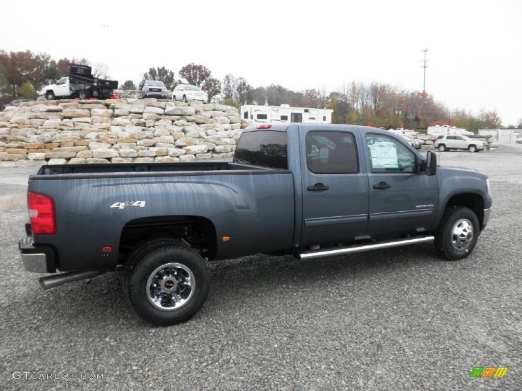Stealth Gray Metallic 2012 GMC Sierra 3500HD SLE Crew Cab 4x4 Dually Exterior Photo #55787225