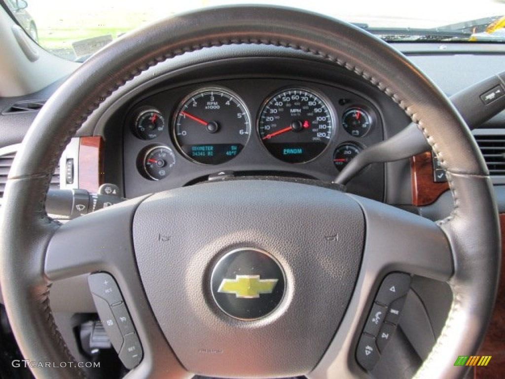 2011 Chevrolet Silverado 1500 LTZ Extended Cab 4x4 Ebony Steering Wheel Photo #55791628