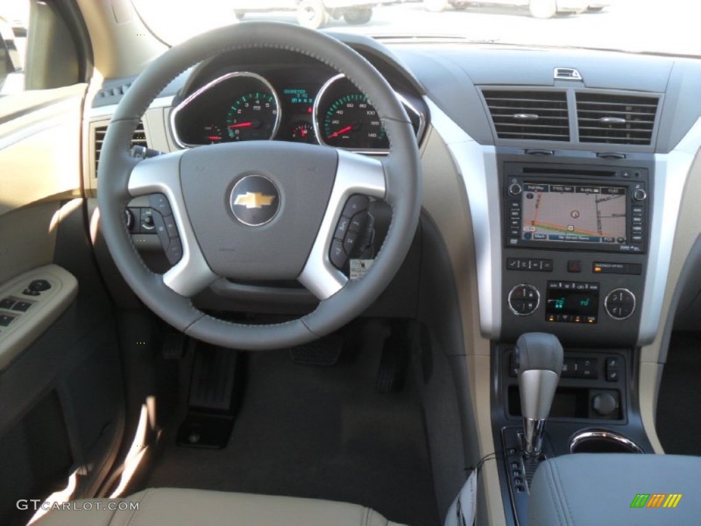 2012 Chevrolet Traverse LT Cashmere/Dark Gray Dashboard Photo #55792194