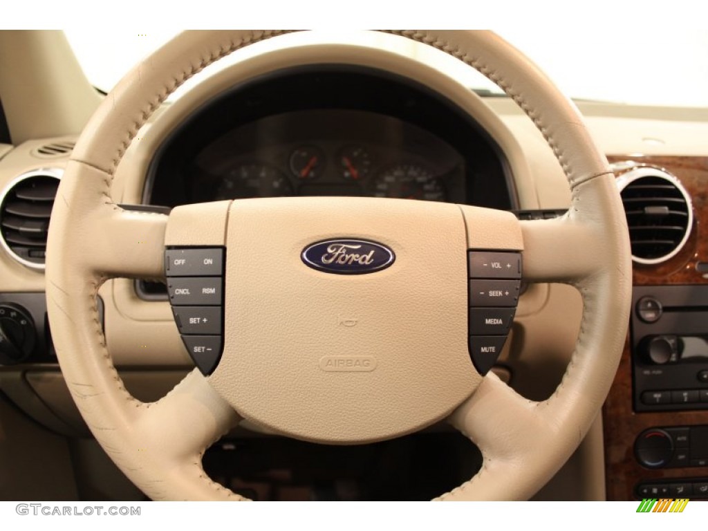 2007 Ford Freestyle SEL AWD Pebble Beige Steering Wheel Photo #55794614