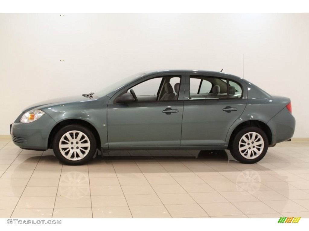 2009 Cobalt LS Sedan - Silver Moss Metallic / Gray photo #4