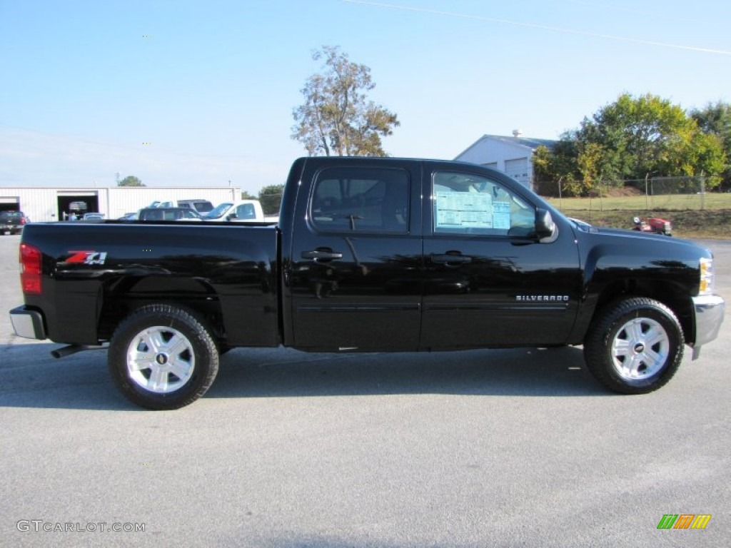 Black 2012 Chevrolet Silverado 1500 LT Crew Cab 4x4 Exterior Photo #55797141