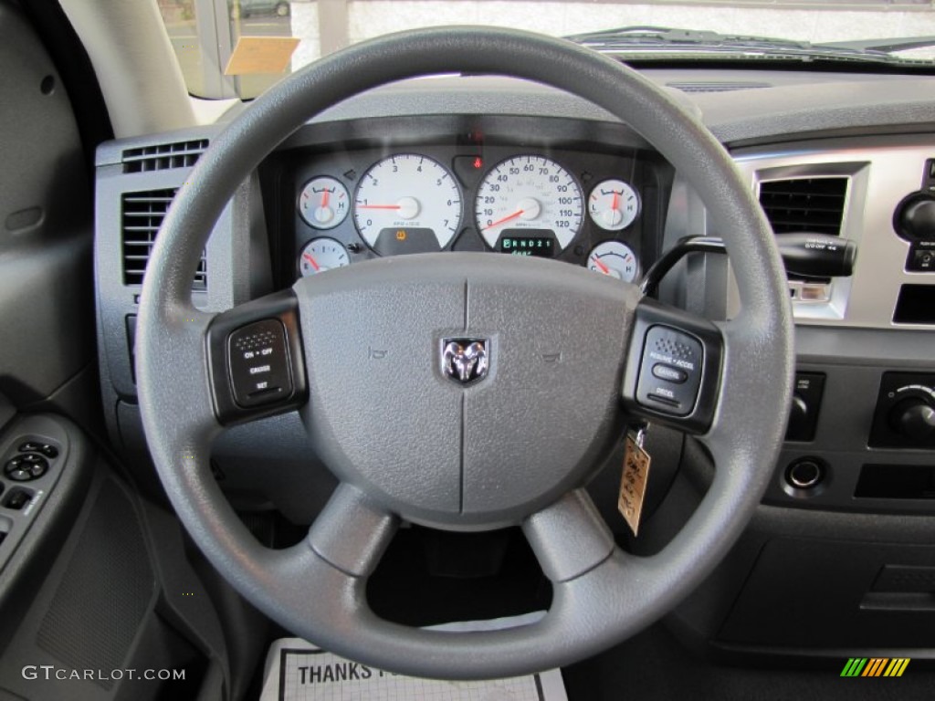 2008 Dodge Ram 1500 ST Quad Cab 4x4 Medium Slate Gray Steering Wheel Photo #55799020