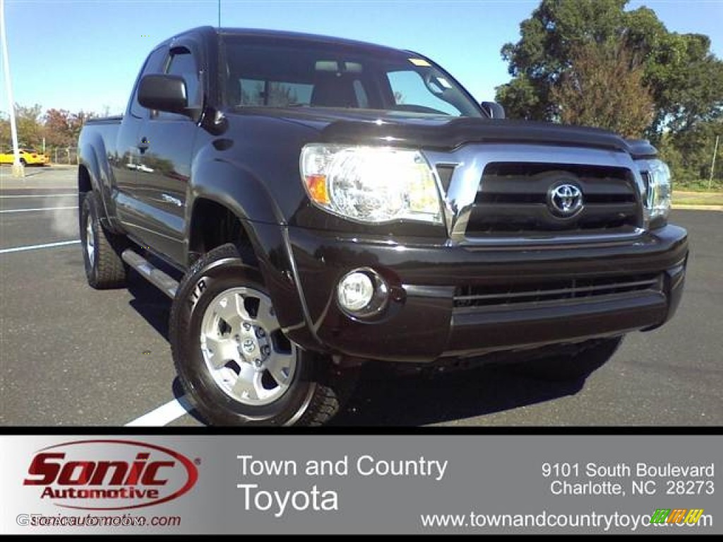 2008 Tacoma V6 PreRunner Access Cab - Black Sand Pearl / Graphite Gray photo #1