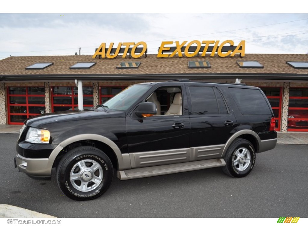 2003 Expedition Eddie Bauer 4x4 - Black Clearcoat / Medium Parchment photo #1