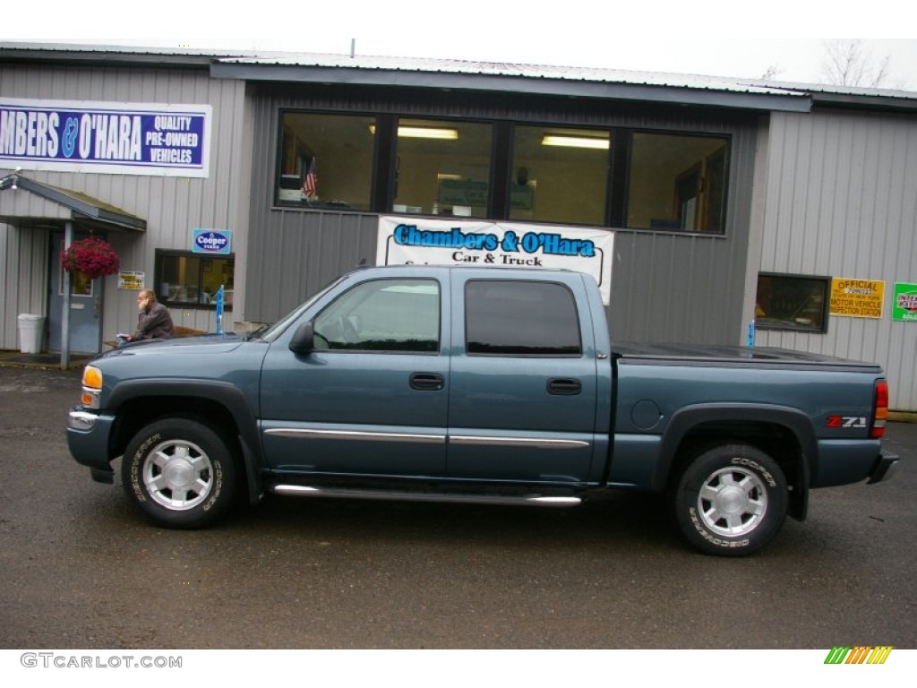 2006 Sierra 1500 SLT Z71 Crew Cab 4x4 - Stealth Gray Metallic / Dark Pewter photo #2