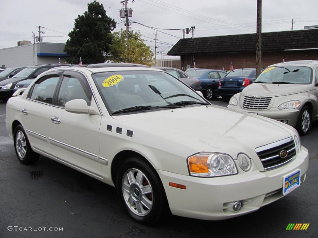 2004 Optima EX - Pearl White / Beige photo #21