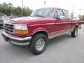 Electric Currant Red Pearl 1995 Ford F150 XL Extended Cab 4x4 Exterior