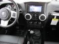 Black with Polar White Accents/Orange Stitching 2012 Jeep Wrangler Unlimited Sahara Arctic Edition 4x4 Dashboard