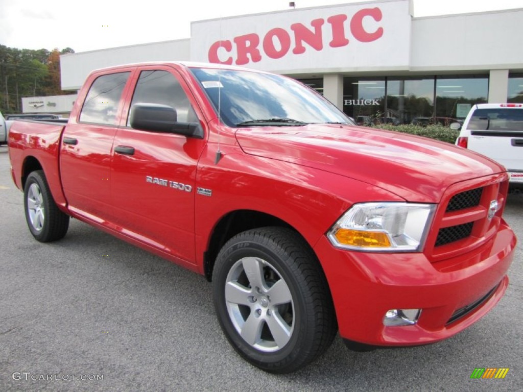 2012 Ram 1500 Express Crew Cab - Flame Red / Dark Slate Gray/Medium Graystone photo #1