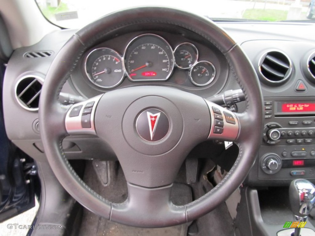 2008 Pontiac G6 GXP Coupe Ebony Black Steering Wheel Photo #55809512