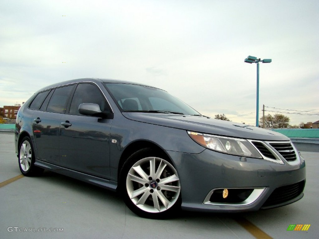 Titan Gray Metallic 2008 Saab 9-3 Aero SportCombi Wagon Exterior Photo #55809716