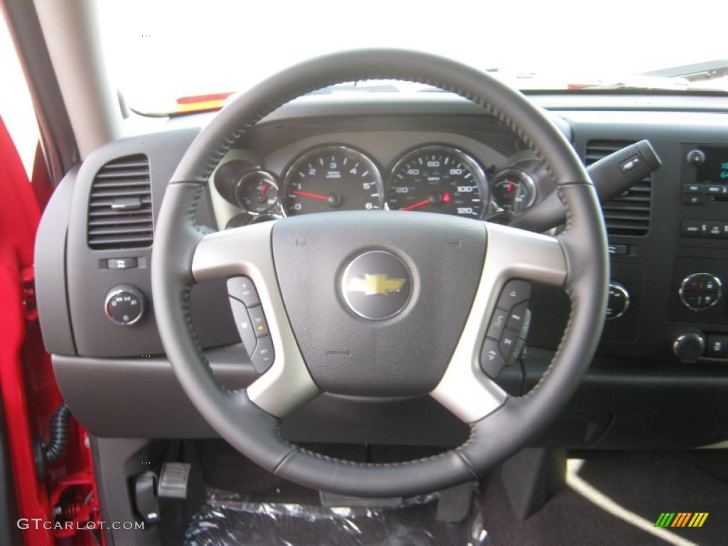 2012 Chevrolet Silverado 1500 LT Crew Cab 4x4 Ebony Steering Wheel Photo #55810550
