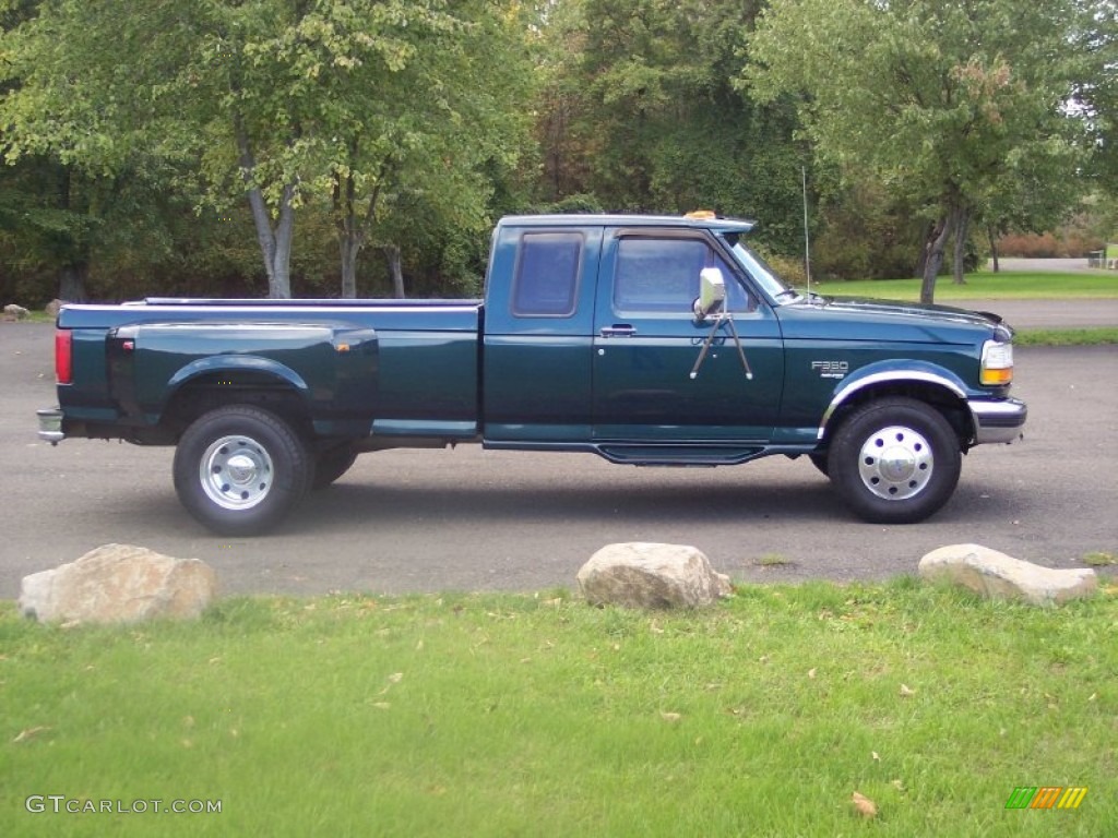 Dark Tourmaline Metallic 1997 Ford F350 XLT Extended Cab Dually Exterior Photo #55810730