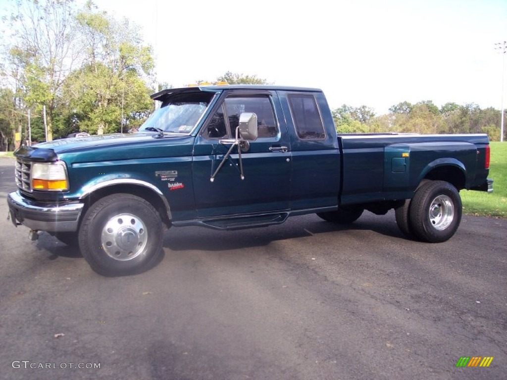Dark Tourmaline Metallic 1997 Ford F350 XLT Extended Cab Dually Exterior Photo #55810940