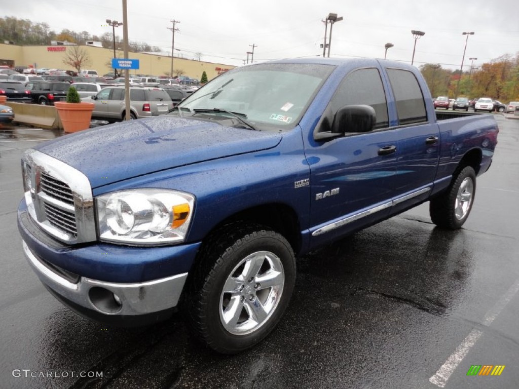 2008 Ram 1500 Big Horn Edition Quad Cab 4x4 - Electric Blue Pearl / Medium Slate Gray photo #3