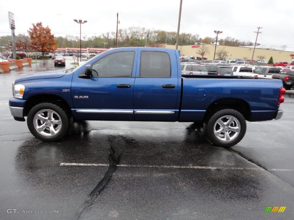 2008 Ram 1500 Big Horn Edition Quad Cab 4x4 - Electric Blue Pearl / Medium Slate Gray photo #4