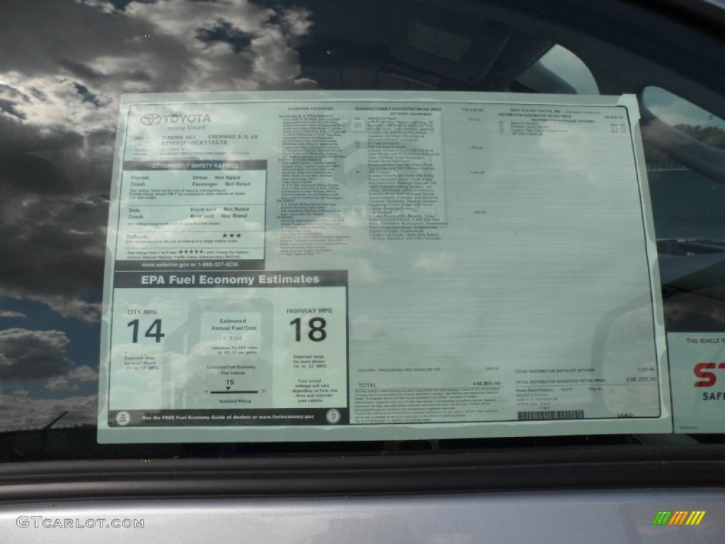 2012 Toyota Tundra SR5 TRD CrewMax Window Sticker Photos