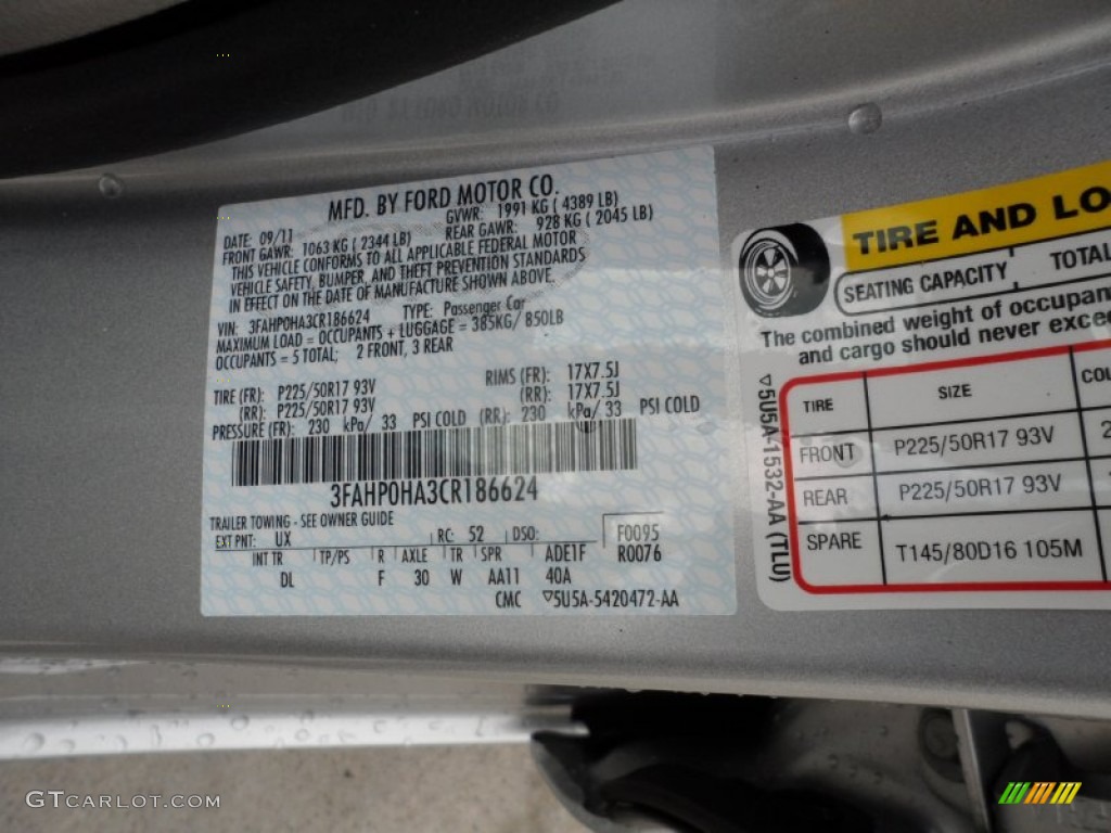 2012 Fusion SE - Ingot Silver Metallic / Medium Light Stone photo #36