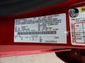 RZ: Red Candy Metallic 2012 Ford Fiesta SE Hatchback Color Code