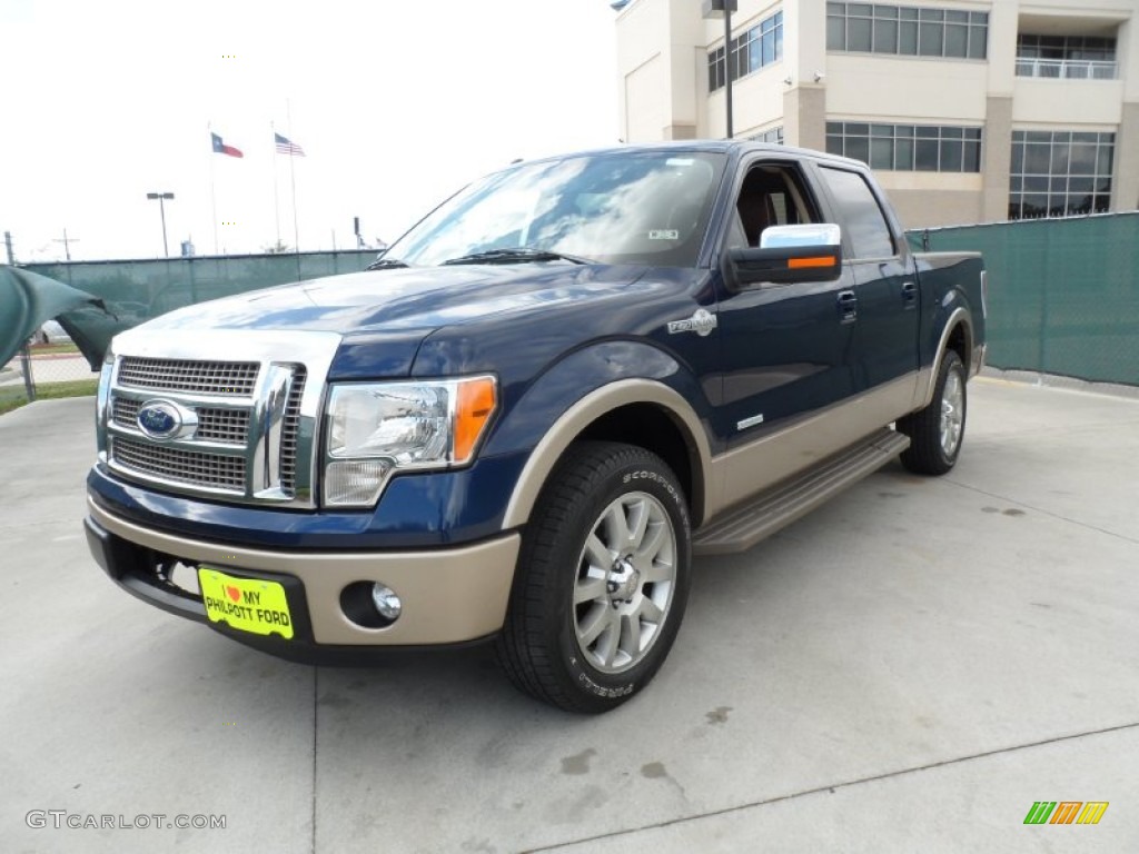 2011 F150 King Ranch SuperCrew - Dark Blue Pearl Metallic / Chaparral Leather photo #7